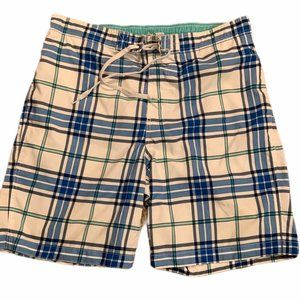 Merona Men's Plaid White Swimsuit / Board Short